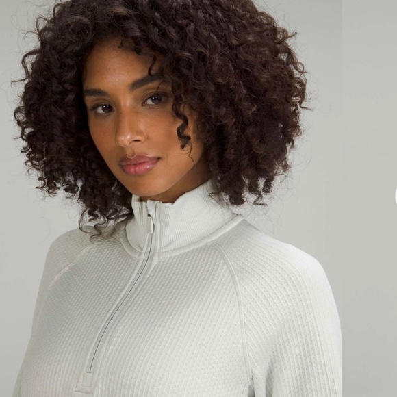 Lululemon Engineered Warmth Half-Zip in Vapor / White - Picture 4 of 8